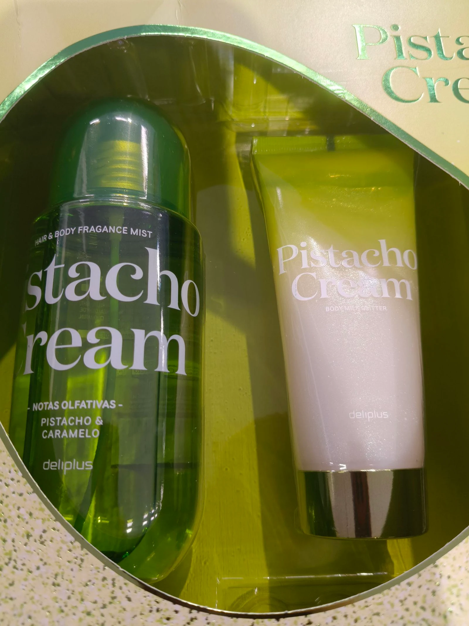 Set Pistacho Crème parfumée et lotion corporelle, Neuve – photo 3